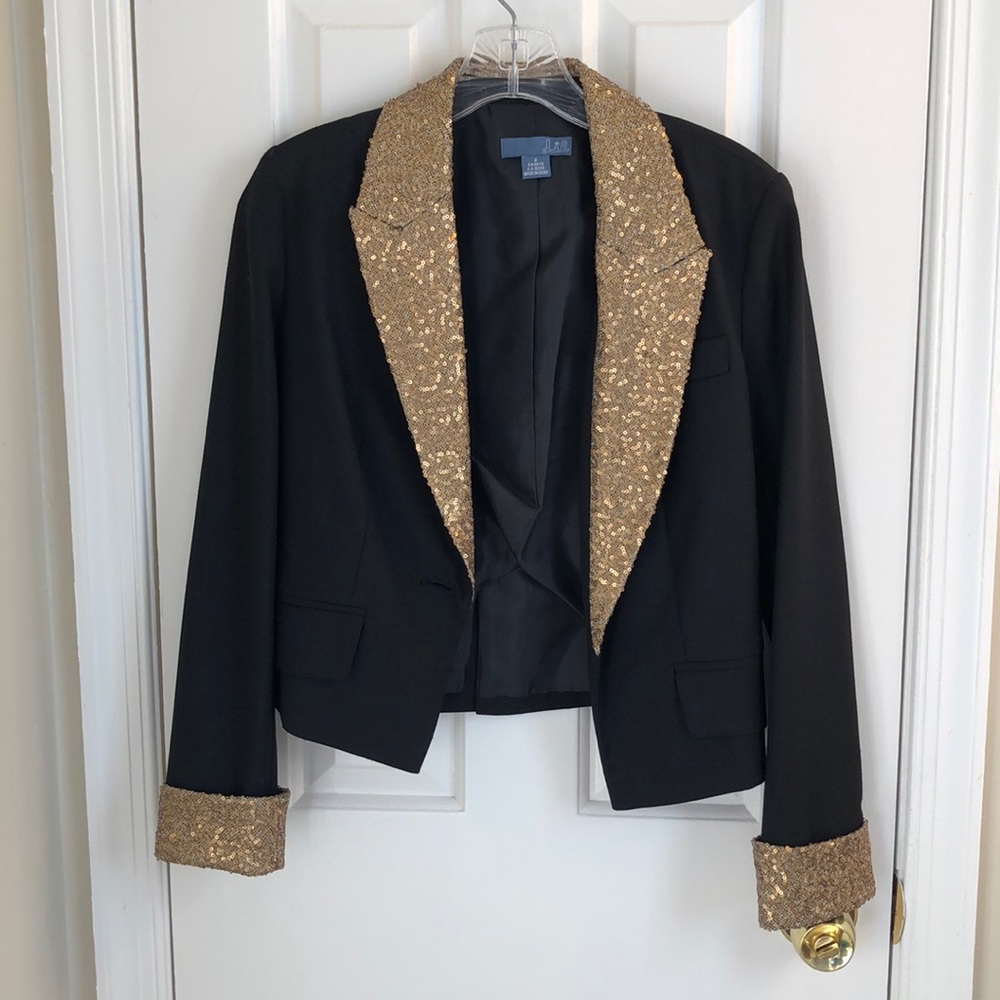 Anthropologie blazer with gold sequin details